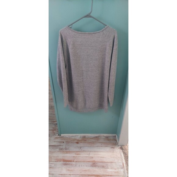 ! ATHLETA GRAY CREW NECK SWEATSHIRT Athletic Warm Gym Shirt Women L - Picture 2 of 7